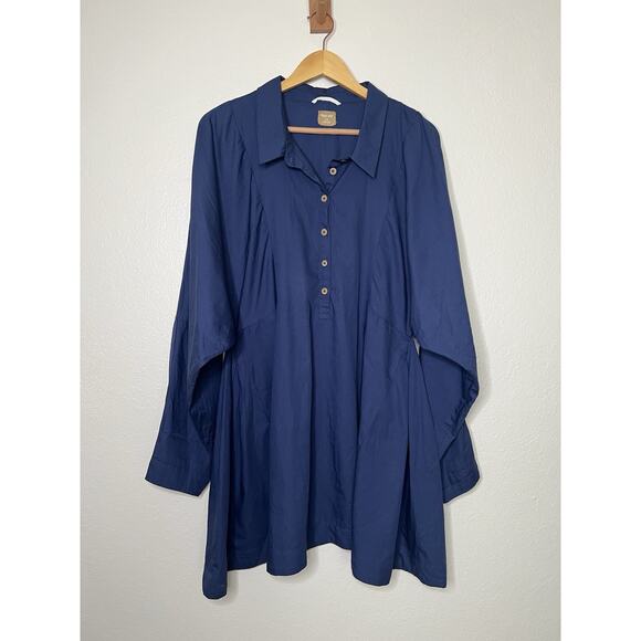 Free People Freya Poplin Blue Dress Size Large - Picture 1 of 3